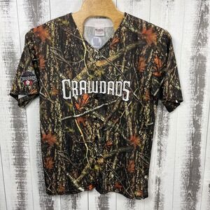 Hickory Crawdads Baseball Jersey Mens 2XLCamo‎ John Deere Promo Polyester